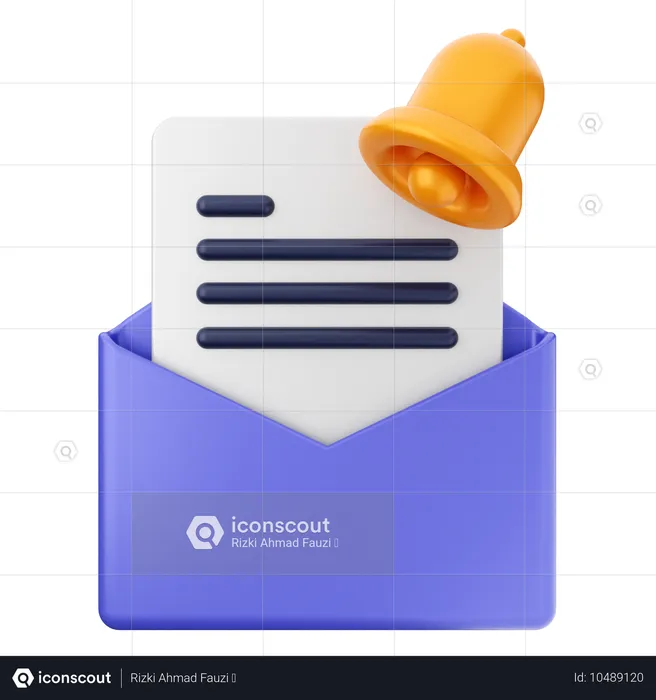 Sino de notificação de arquivo de correio  3D Icon