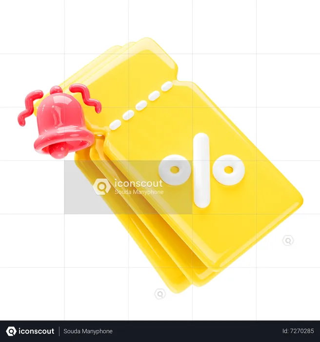 Notificação de desconto  3D Icon