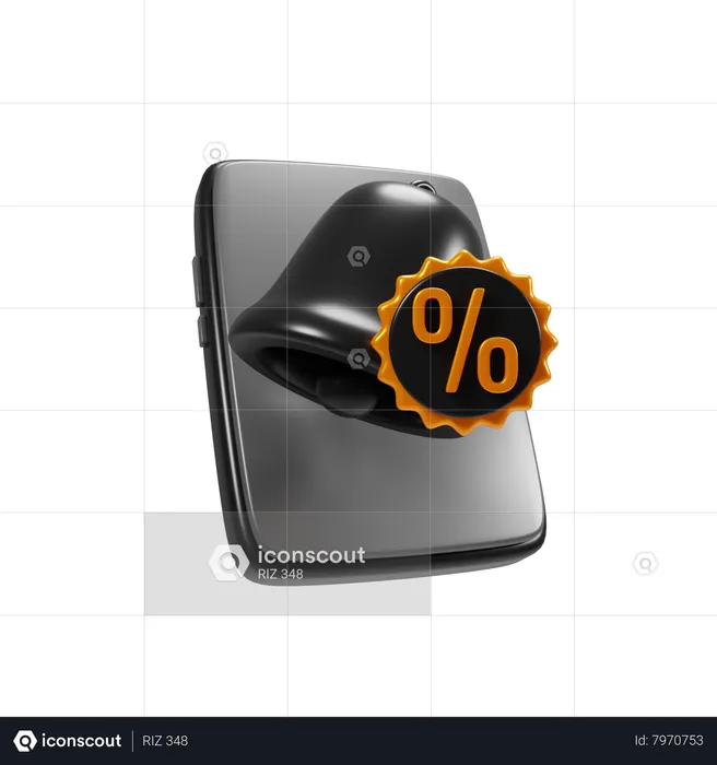 Notificação de desconto  3D Icon