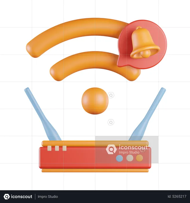 Notificação de sinal wi-fi  3D Icon