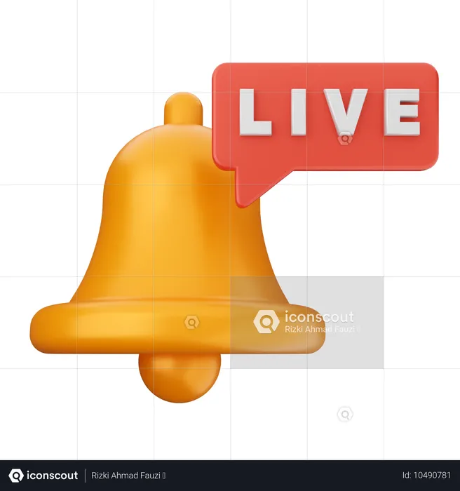 Sino de notificação de transmissão ao vivo  3D Icon