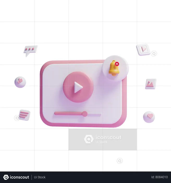Notificação de vídeo  3D Icon