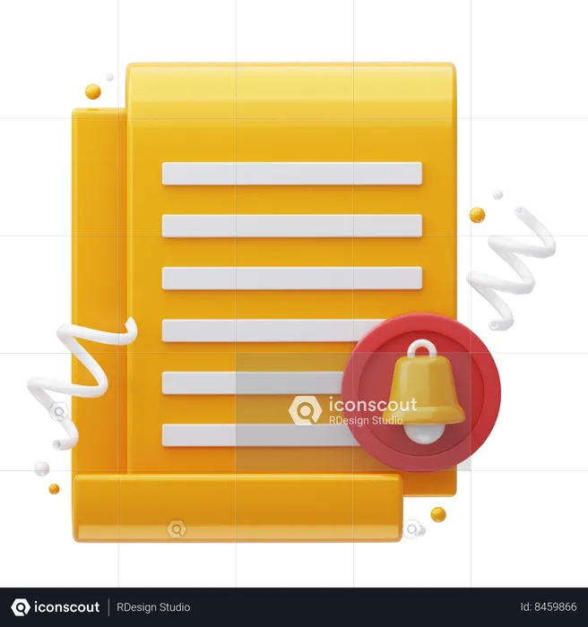 Notificação de documento  3D Icon