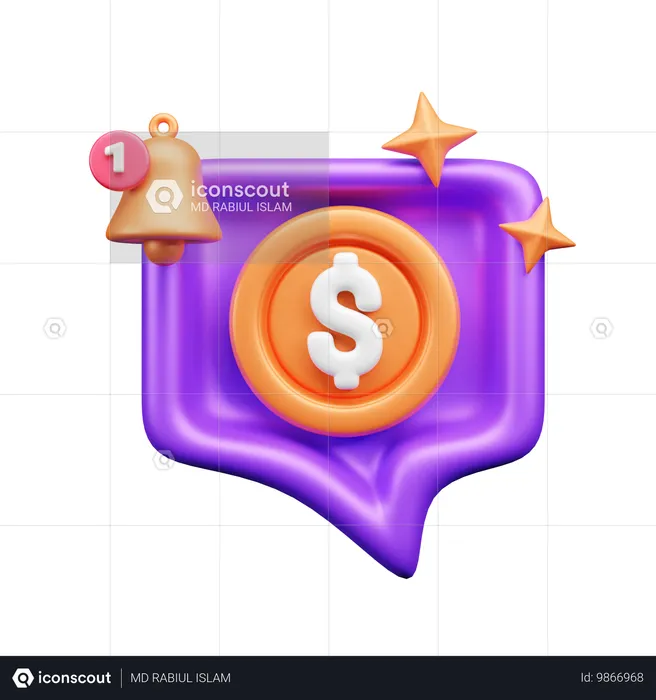 Notificação financeira  3D Icon