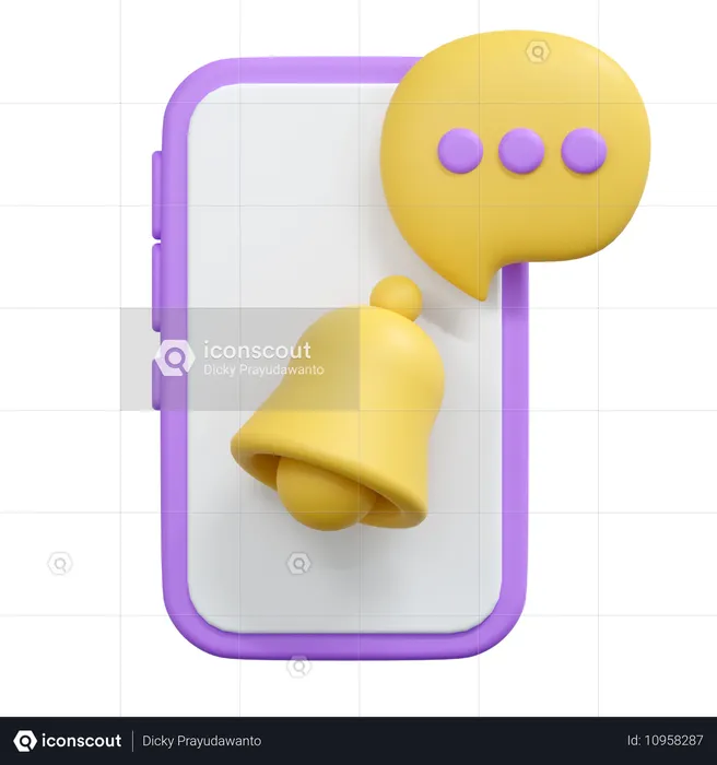 Notificação móvel  3D Icon