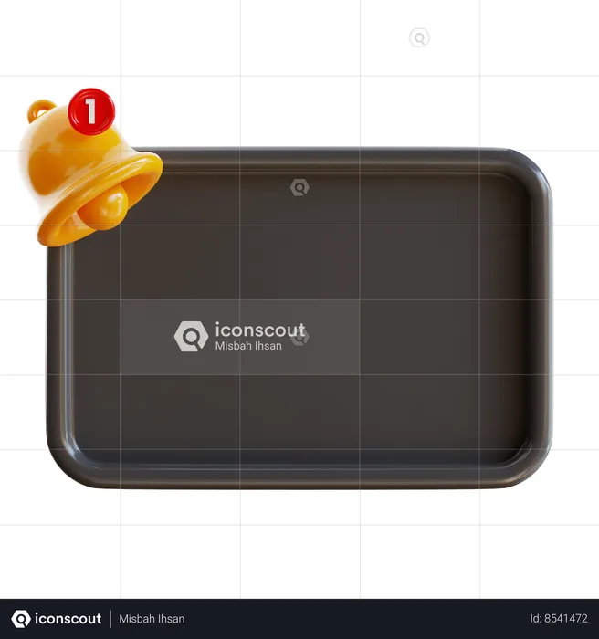 Notificação de quadro negro  3D Icon