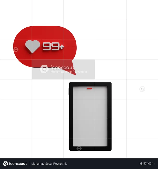 Notificación de me gusta de redes sociales  3D Icon