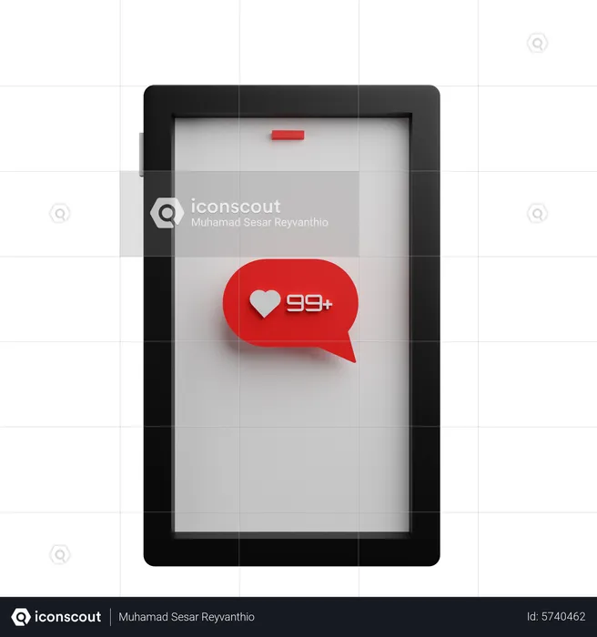 Notificación de redes sociales  3D Icon