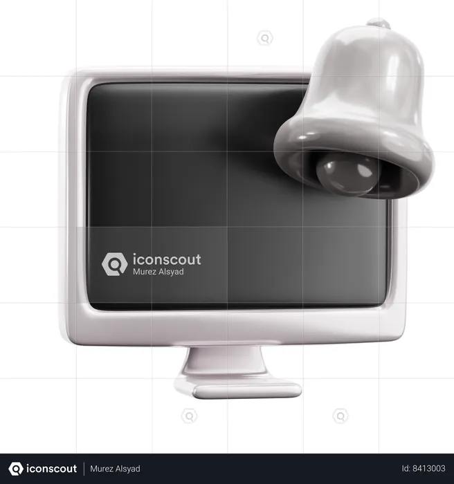 Notificación por computadora  3D Icon