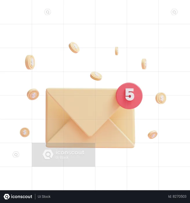 Notificación por correo  3D Icon