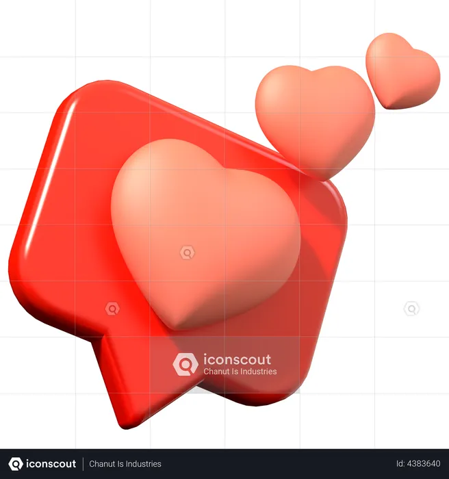 Notificación de amor  3D Illustration