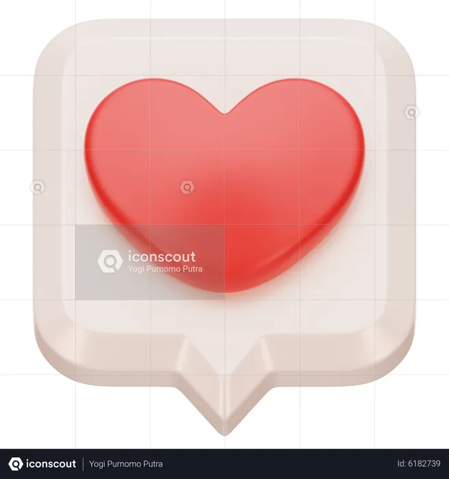 Notificación de amor en las redes sociales  3D Icon