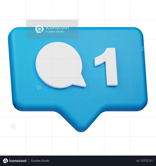 Notificación de nuevo comentario  3D Icon