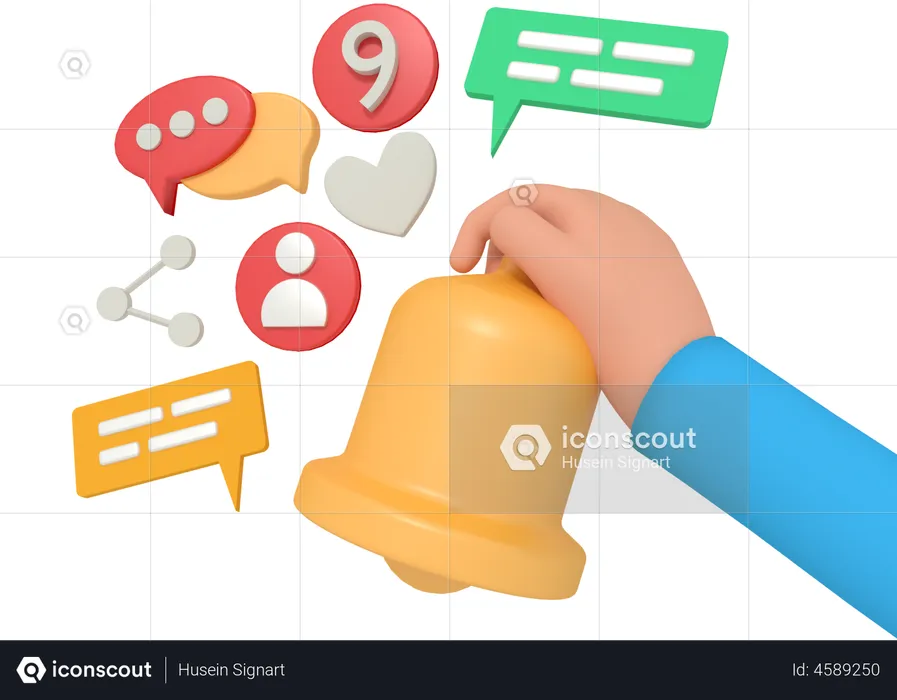 Notificación de redes sociales  3D Illustration