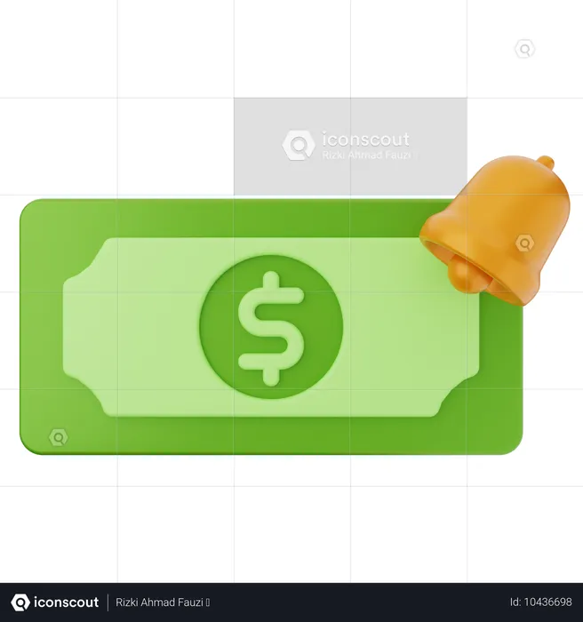 Notificación de dinero en dólares  3D Icon