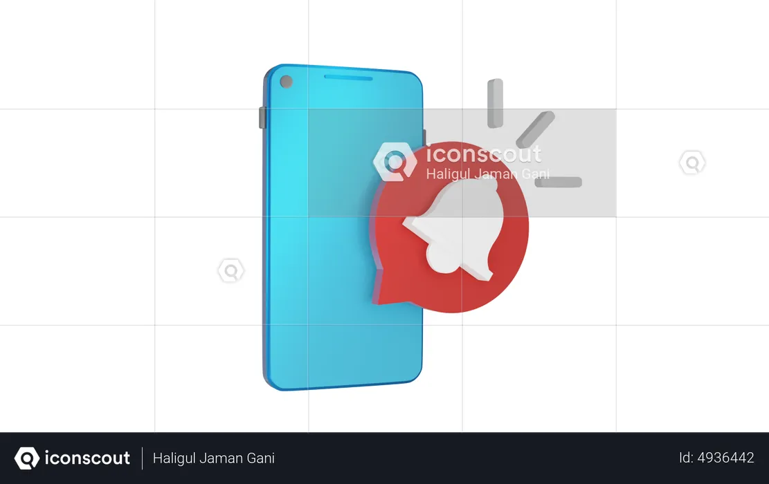 Notificación móvil  3D Icon