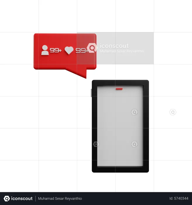 Notificações móveis completas  3D Icon