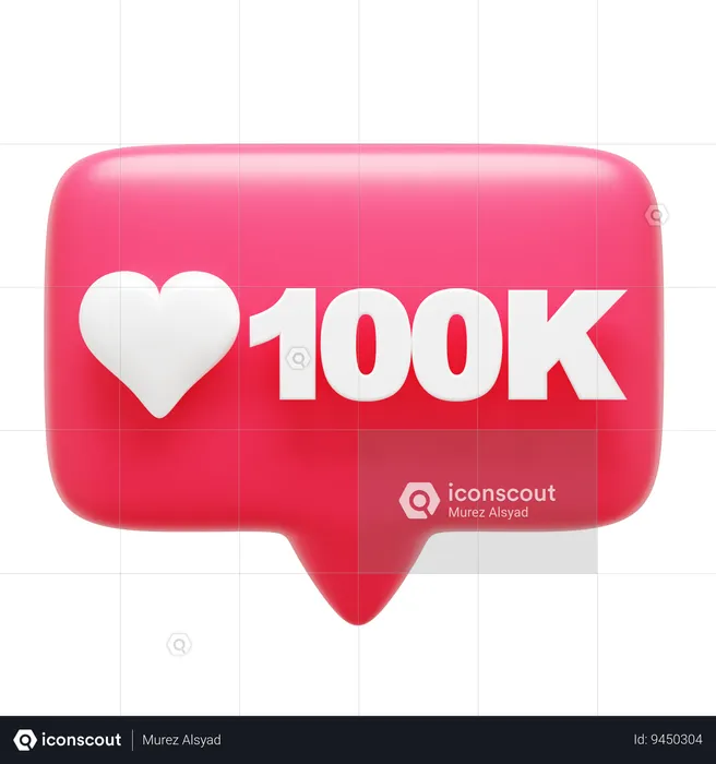 Notification 100K  3D Icon