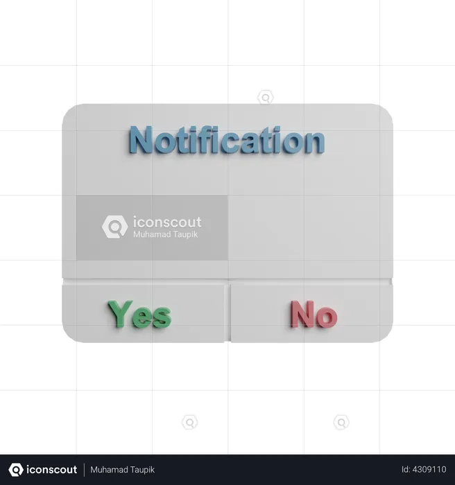 Notification allow  3D Illustration
