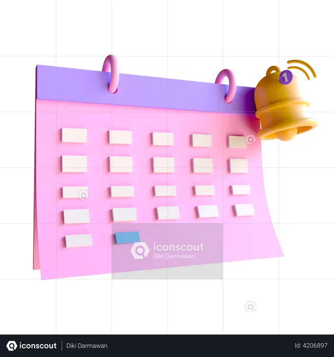 Notification Calendar  3D Illustration