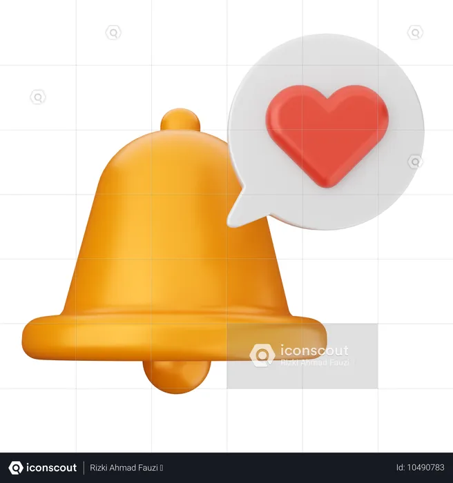 Cloche de notification d'amour  3D Icon