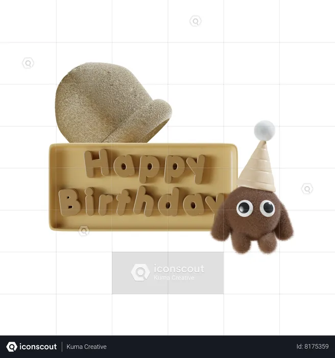 Notification d'anniversaire  3D Icon