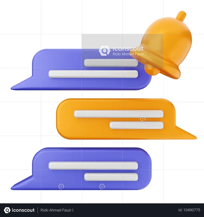 Cloche de notification de discussion  3D Icon