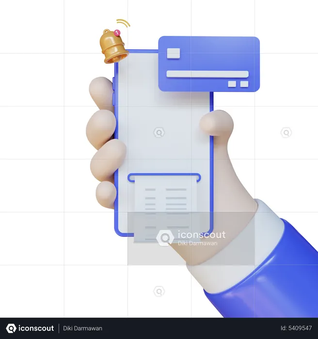 Notification de paiement en ligne  3D Icon