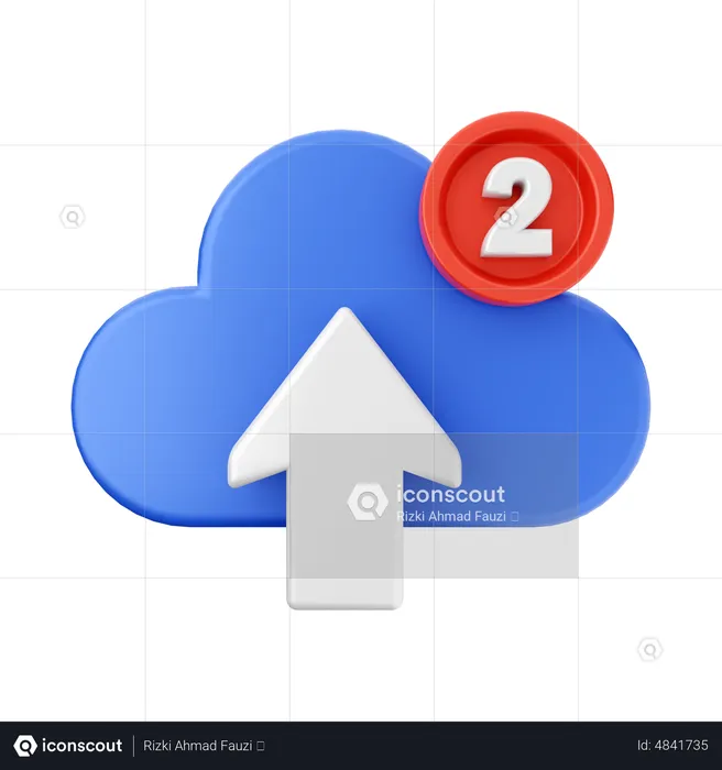 Notification de téléchargement dans le cloud  3D Icon