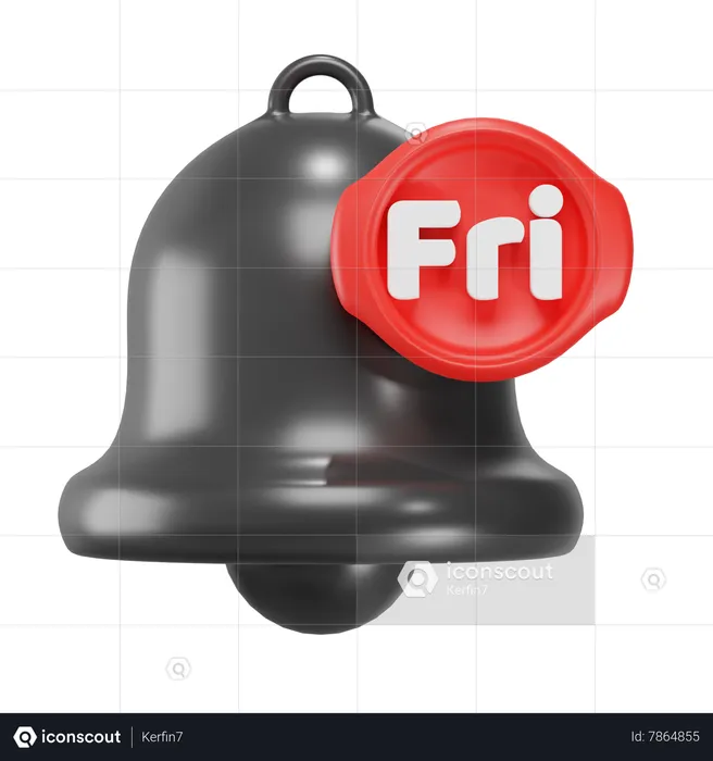 Notification du vendredi noir.  3D Icon