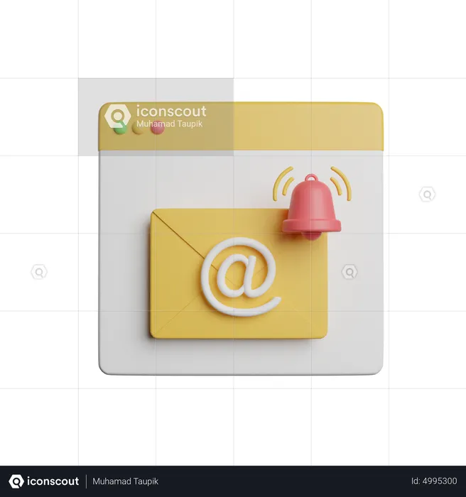 Notification par courrier en ligne  3D Icon