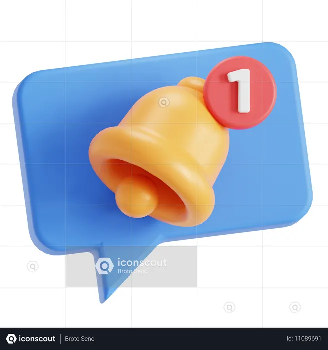 Notification message  3D Icon