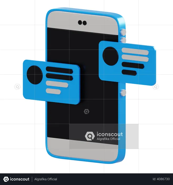 Notifications on smartphone  3D Illustration