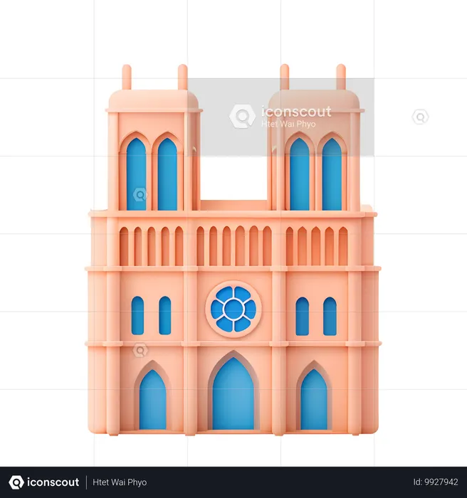 Notre Dame Cathedral  3D Icon