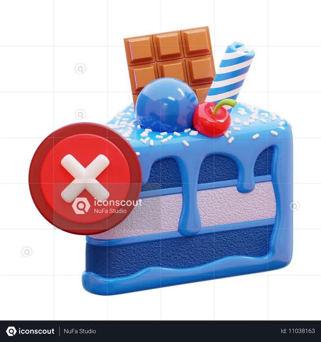 Pas de nourriture sucrée  3D Icon