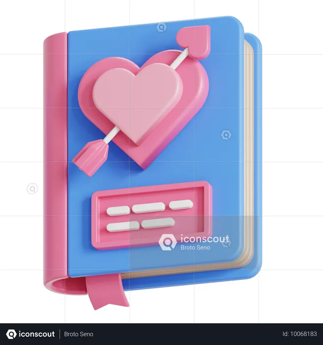 Novela romántica  3D Icon