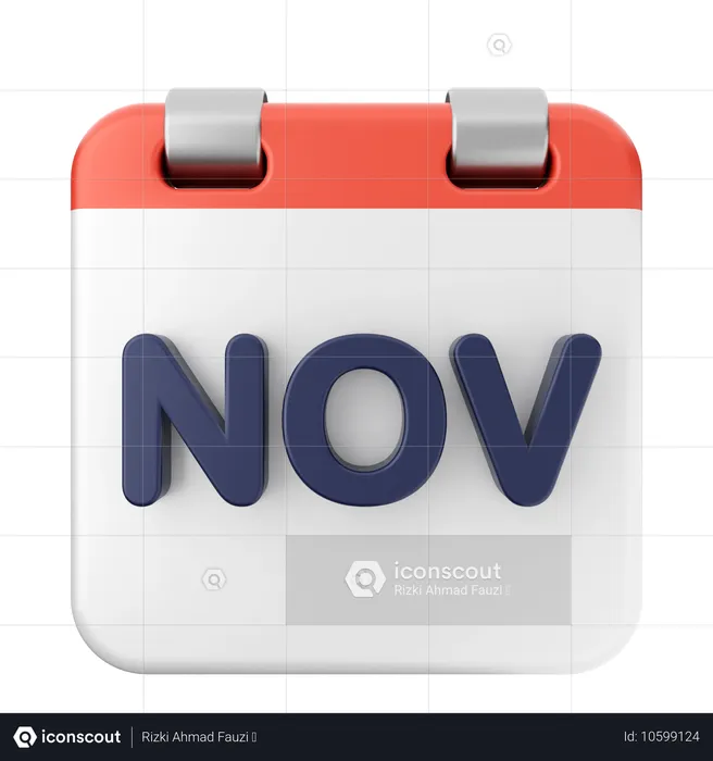 November Calendar  3D Icon