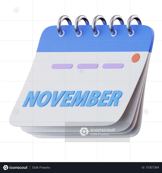 Calendário de novembro  3D Icon