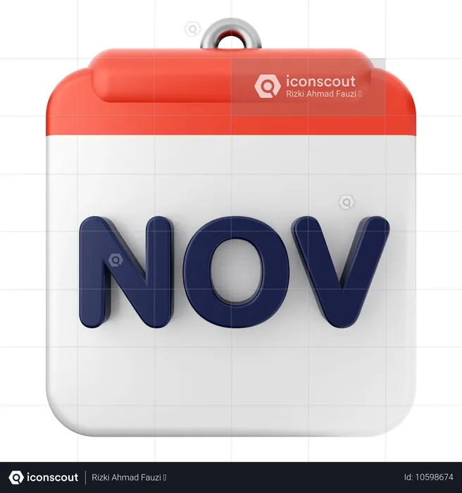 Calendário de novembro  3D Icon