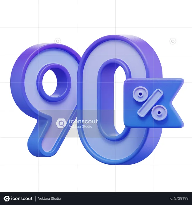 Noventa porciento  3D Icon
