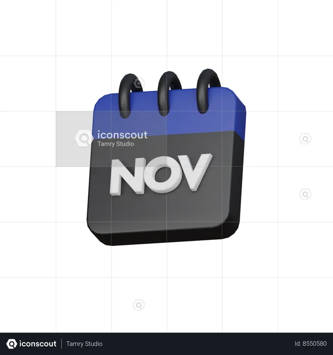 Noviembre  3D Icon