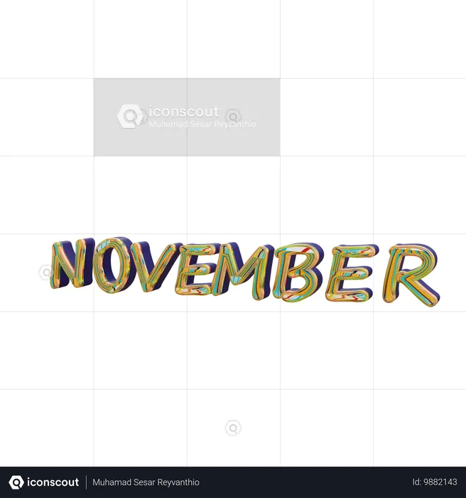 Noviembre  3D Icon