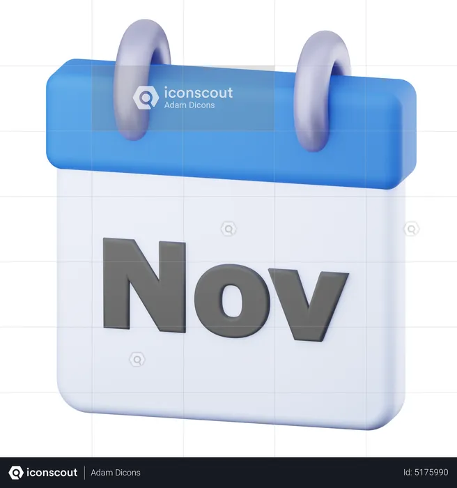 Noviembre  3D Icon