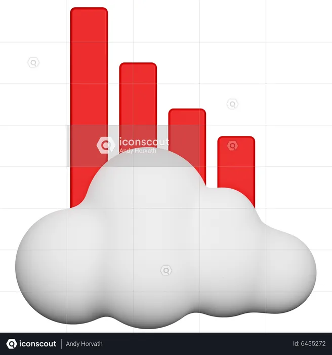 Graphique de diminution des nuages  3D Icon