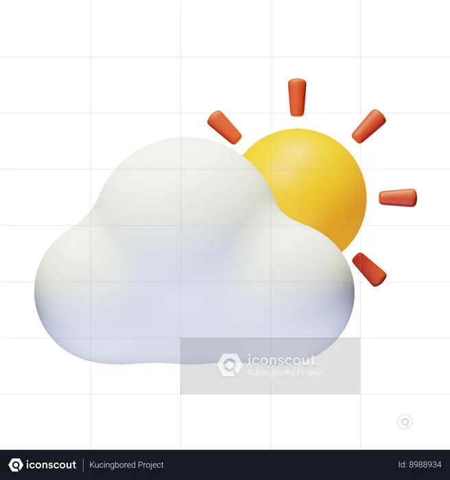 Nuage et soleil  3D Icon