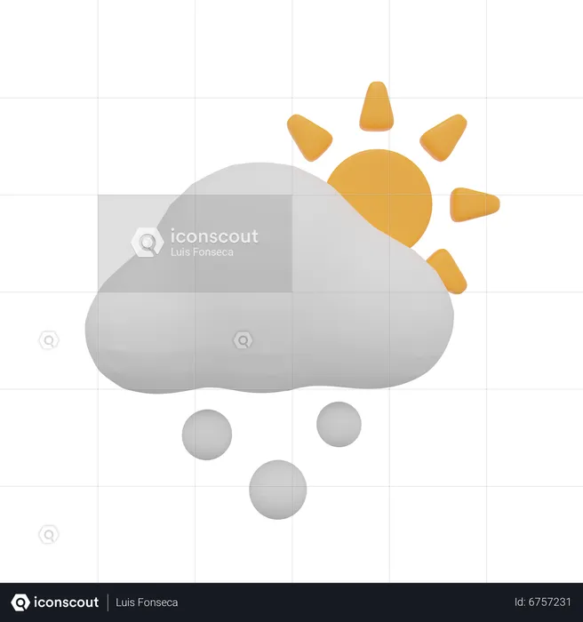 Nuage neige journée soleil météo  3D Icon