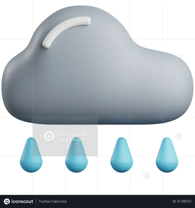 Nuage de pluie  3D Icon