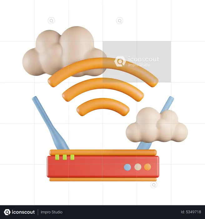 Nuage sans fil  3D Icon