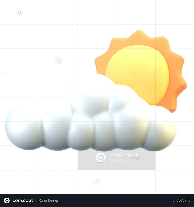 Soleil nuageux  3D Icon