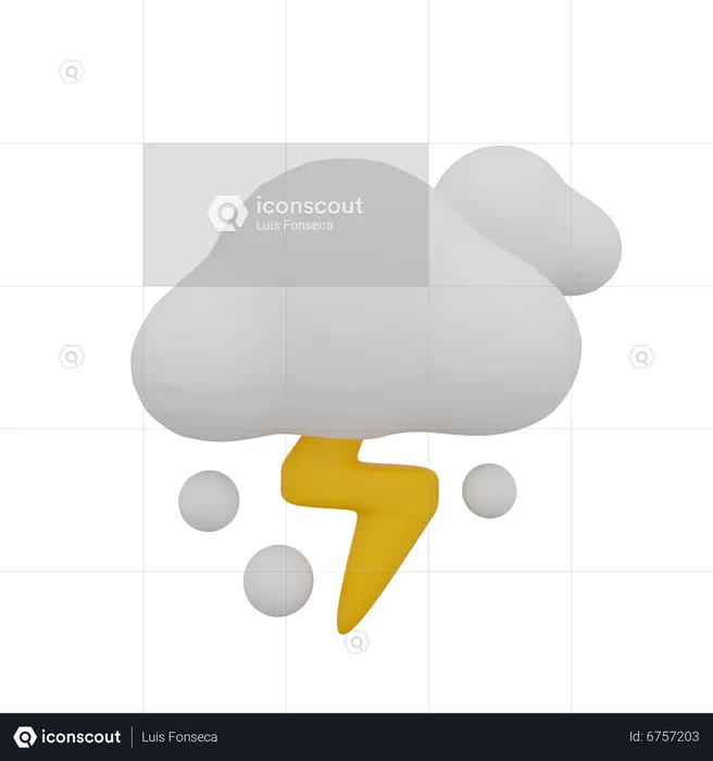 Nuage tonnerre temps nuageux  3D Icon